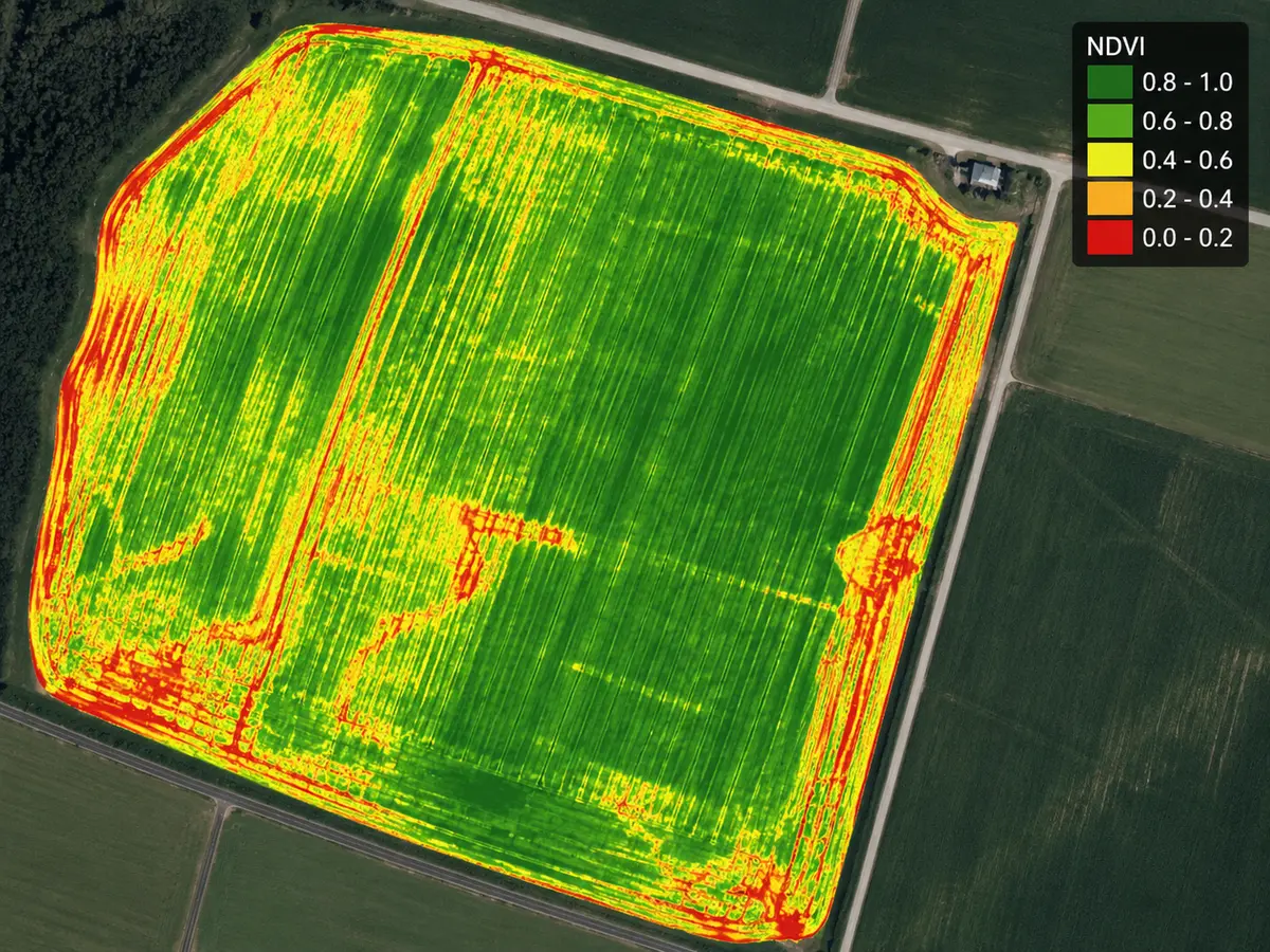 Illustrative NDVI field health map
